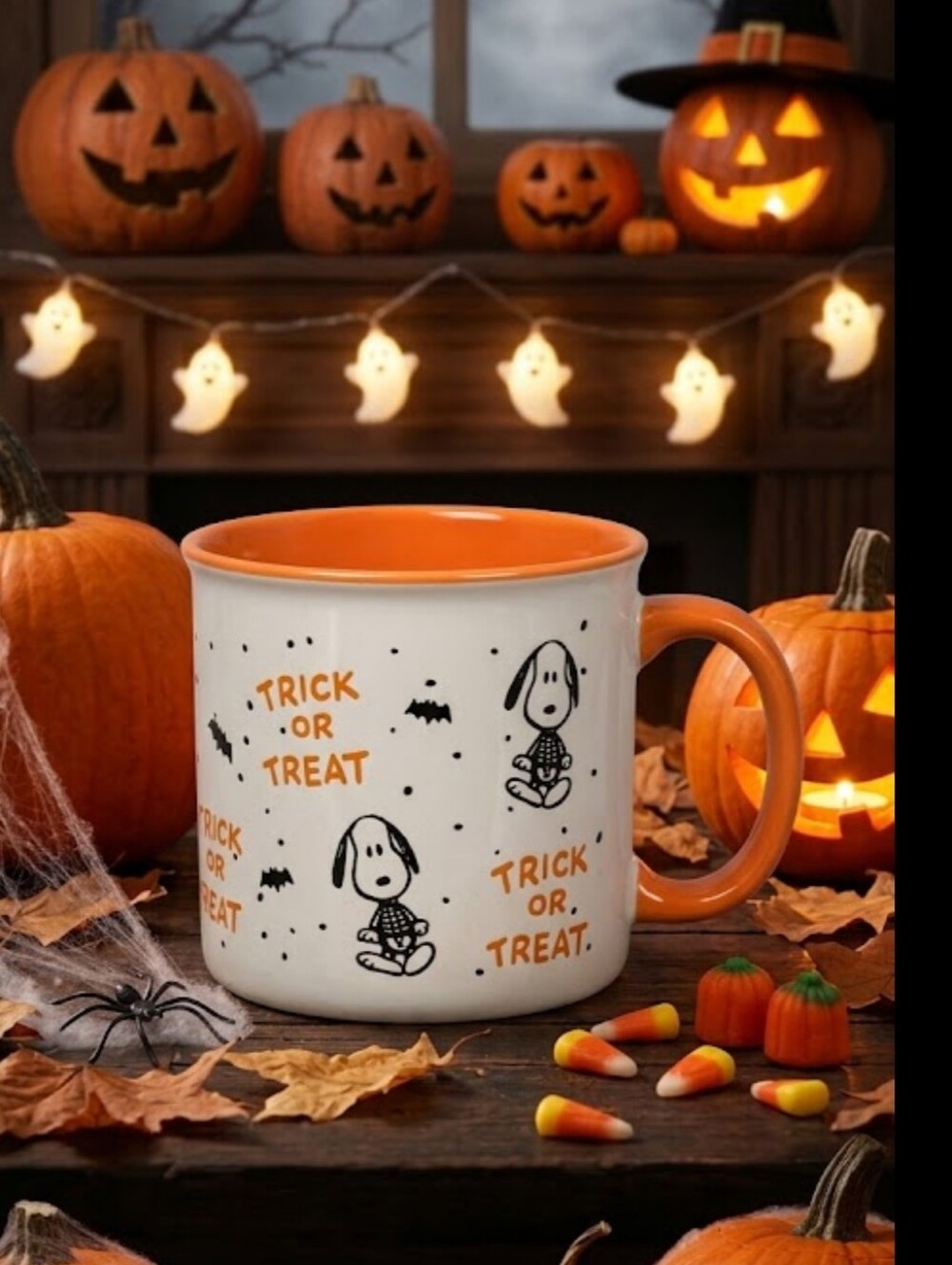 Peanuts Snoopy Trick or Treat Halloween  Ceramic Coffee Mug Multicolor NWT Gift